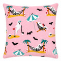 Summerween 18x18 Plush Decorative Pillow - Retirement Ghost