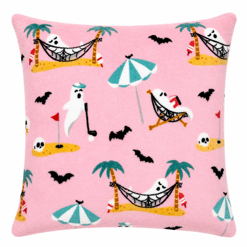Summerween 18x18 Plush Decorative Pillow - Retirement Ghost