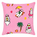 Summerween 18x18 Plush Decorative Pillow - Vacation Ghosts