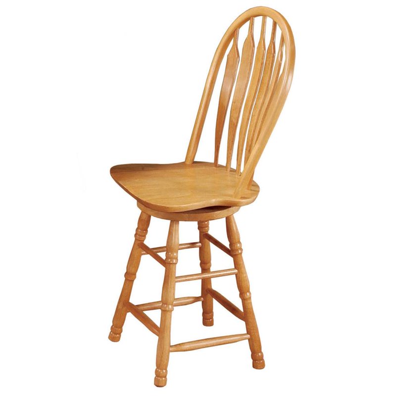 24" Windsor Swivel Barstool - Solid Oak, Eco-Friendly Design