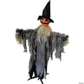 Halloween Animated 6ft Scarecrow Pumpkin Decoration with Hat and Sound Activation