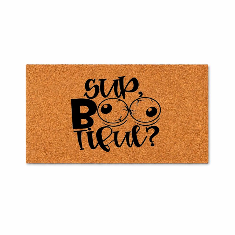 Sup Bootiful Halloween Door Mat - 36 x 60 Welcome Doormat with Spooky Eyeballs