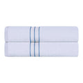 Turkish Cotton Plush Bath Towel Set - Light Blue 2-Piece Highly Absorbent Towels with Dobby Border - Superior