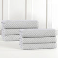Hand Towel Set - 6 Pack, Platinum, Viscose Cotton Blend Medium Weight - Variation of THIS listing