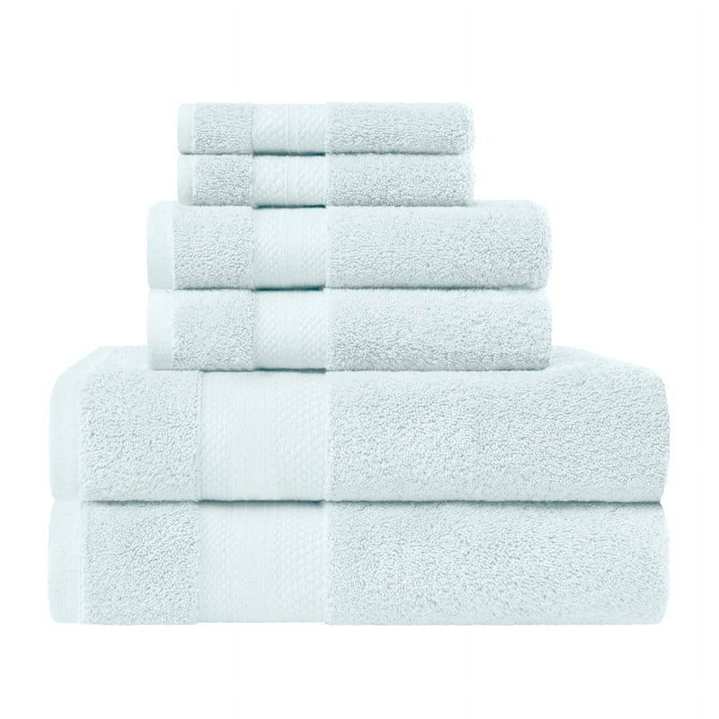 Superior Aria Turkish Cotton 6-Piece Heavyweight Towel Set - Dusty Aqua