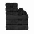 Superior Aria Turkish Cotton 9-Piece Towel Set - Black, Ultra Soft & Heavyweight