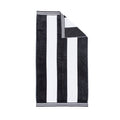 Oversized Cotton Beach Towel Set - Charcoal 4-Pack, Cabana Stripe, Quick-Dry