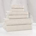 Beige Cotton Blend Towel Set - 6 Piece Medium Weight Soft Bath Towels - Superior Destin
