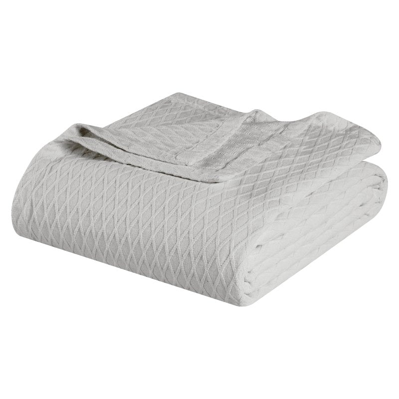 Superior Diamond Weave Cotton Blanket King Platinum All Season Bed Cover