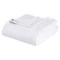 Superior Diamond Weave Cotton Blanket - All Season Twin Bed Cover - White