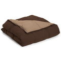 Reversible Down Alternative Comforter Full/Queen Taupe-Choco - Microfiber Bedding