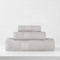 Silver Eco-Friendly Cotton 3-Piece Towel Set - Recycled & Absorbent