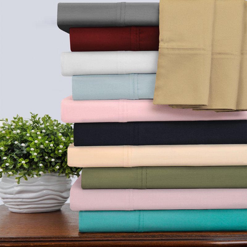 Egyptian Cotton Sheet Set - California King Burgundy - 400 Thread Count Luxurious Bed Sheets with Fitted & Flat Sheets & Pillowcases