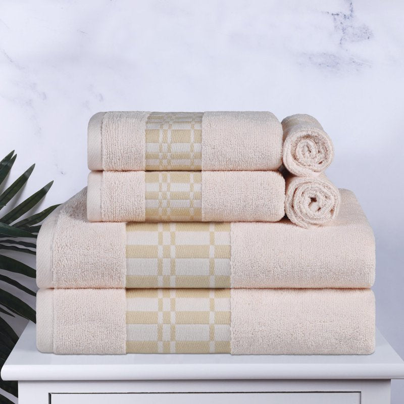 Ivory 6-Piece Cotton Embroidered Towel Set - Superior Larissa
