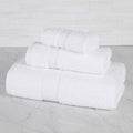 Organic Cotton Bath Towel Set - White, 3 Piece Soft & Absorbent