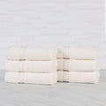 Ivory Organic Cotton Hand Towel Set - 6 Piece Bath Towels, Medium Weight, Superior