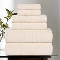 Ivory Cotton Waffle Textured Towel Set - 3 Piece Bathroom Decor - Superior