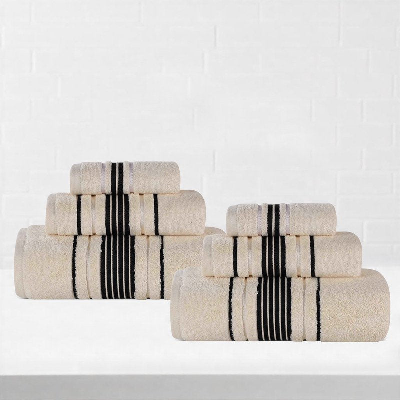 Ivory Hand Towel 6-Pack - Superior Sadie Zero Twist Cotton Solid Set
