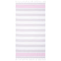 Sunset Summery Stripe Cotton Beach Towel with Fringe - 35x68 Inches