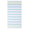 Key West Summery Stripe Cotton Beach Towel with Fringe - 35x68 Inches