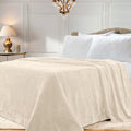 Superior Super Soft Plush Fleece Blanket 90x90 Full/Queen Ivory - Cozy Bed & Couch Throw