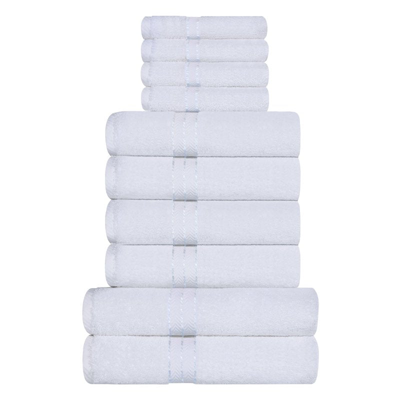 White 10-Piece Towel Set - Superior Turkish Cotton Ultra-Plush Bathroom Towels Variation