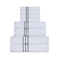 Navy Blue Turkish Cotton 8-Piece Towel Set - Superior Ultra-Plush, Hotel-Quality