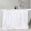 White Bath Sheets Set of 2 - Superior Venice Ribbed Zero Twist Cotton