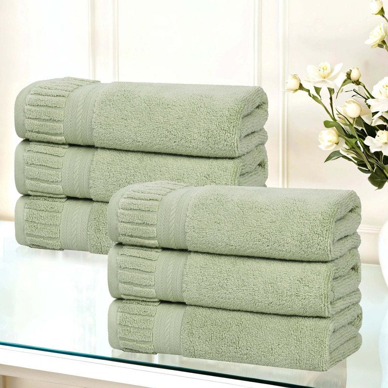 Superior Venice Gold Zero Twist Absorbent Hand Towels - 6 Pack - Spa Quality