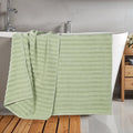Green Cotton Waffle Textured 2-Piece Bath Sheet Set - Zero Twist Absorbent Towels