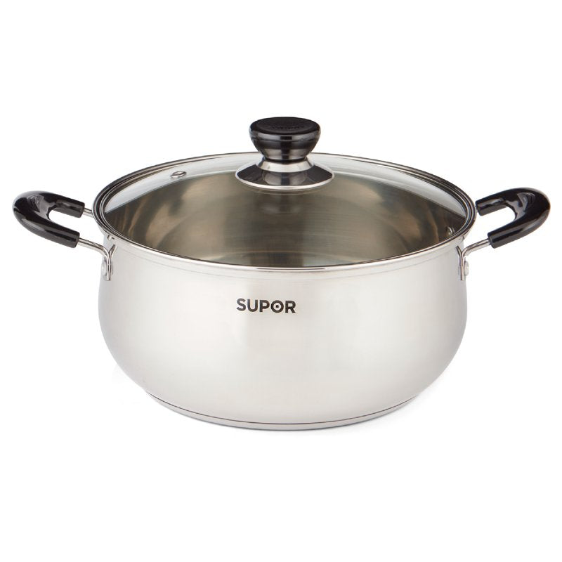 4.3QT Stainless Steel Saucepot with Glass Lid - Induction Ready