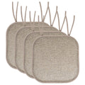 16" x 16" Beige Solid Print Square Chair Pads - 4-Pack