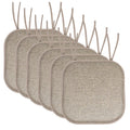 16" x 16" Beige Square Chair Pads - 6-Pack with Ties