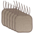 Outdoor Chair Cushions 16" x 16" Beige & Brown - 6-Pack