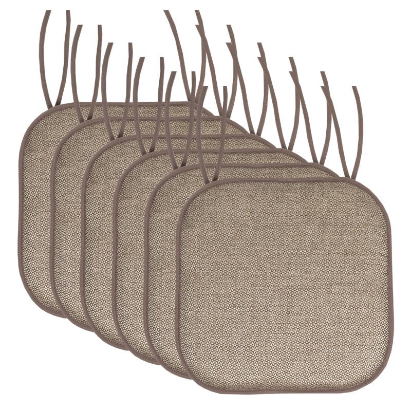 Outdoor Chair Cushions 16" x 16" Beige & Brown - 6-Pack