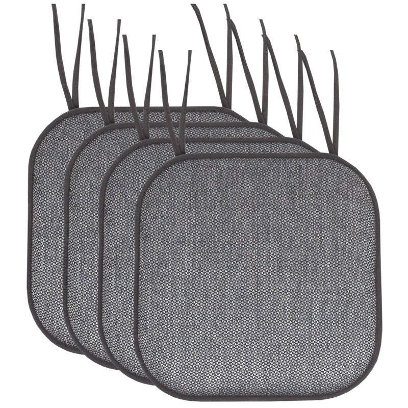 16" x 16" Black & Gray Square Chair Pads - 4-Pack