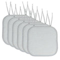 16" x 16" White & Sage Square Chair Pads - 6-Pack Cushions