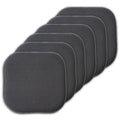 Memory Foam Chair Pad 16" x 16" Non-Slip Back - Gray, 6-Pack