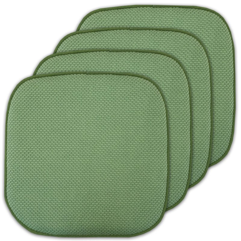 Memory Foam Chair Pad - Non-Slip Back, 16x16, Green - 4 Pack