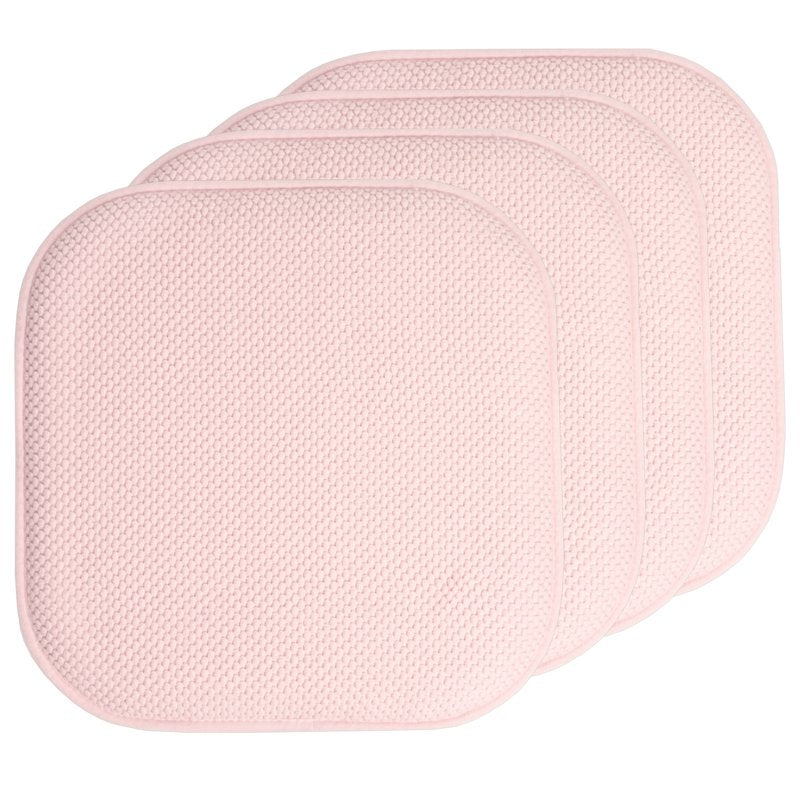 Memory Foam Chair Pad 16" x 16" - Non-Slip, Pink - 4 Pack