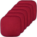 Memory Foam Chair Pad 16" x 16" - Non-Slip Back, 6-Pack, Red