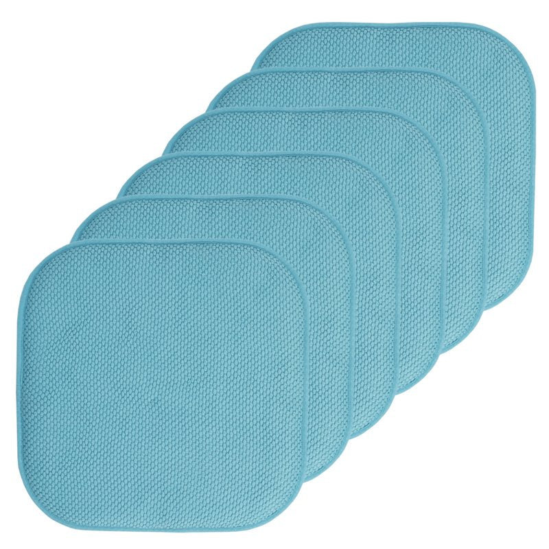 Memory Foam Non-Slip Chair Pad - 16" x 16" - Teal, 6-Pack