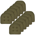 U-Shaped Memory Foam Chair Pads - 12 Pack, Army Green