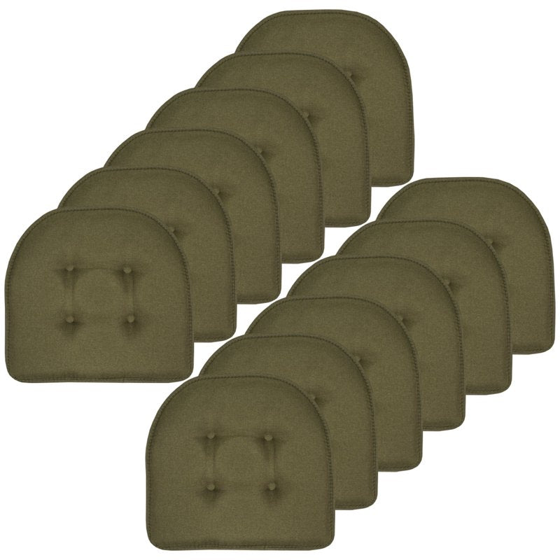 U-Shaped Memory Foam Chair Pads - 12 Pack, Army Green