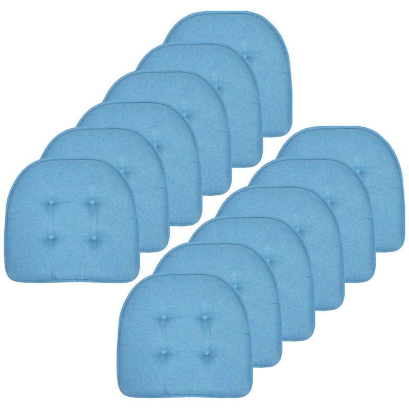 U-Shaped Memory Foam Chair Pads - 12 Pack, Turquoise