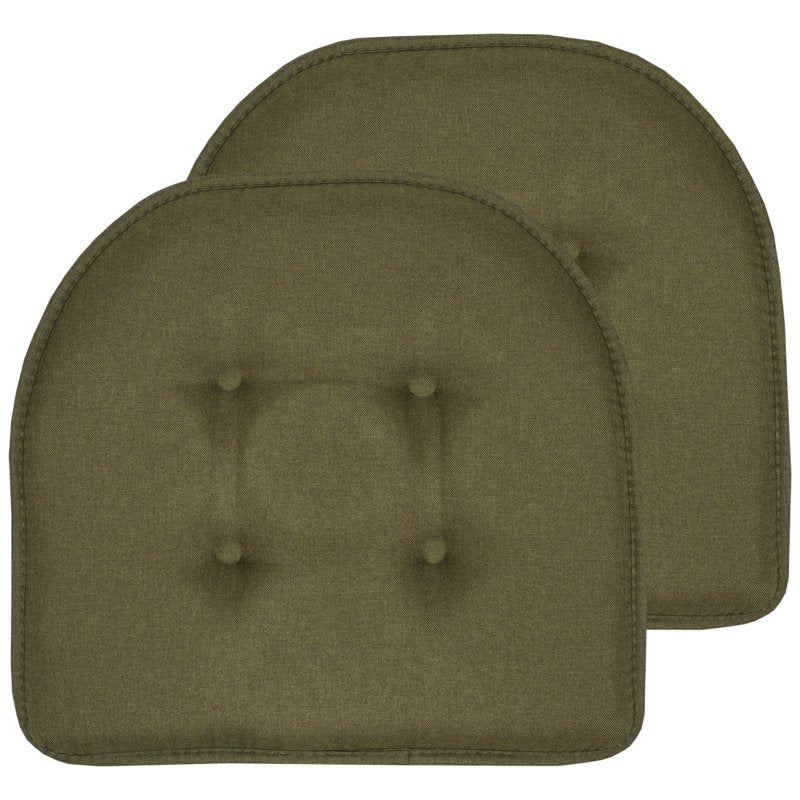 U-Shaped Memory Foam Chair Pads - 2 Pack Army Green
