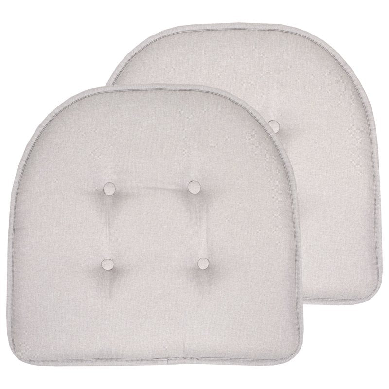 U-Shaped Memory Foam Chair Pads - Non-Slip - Light Gray, 2 Pack