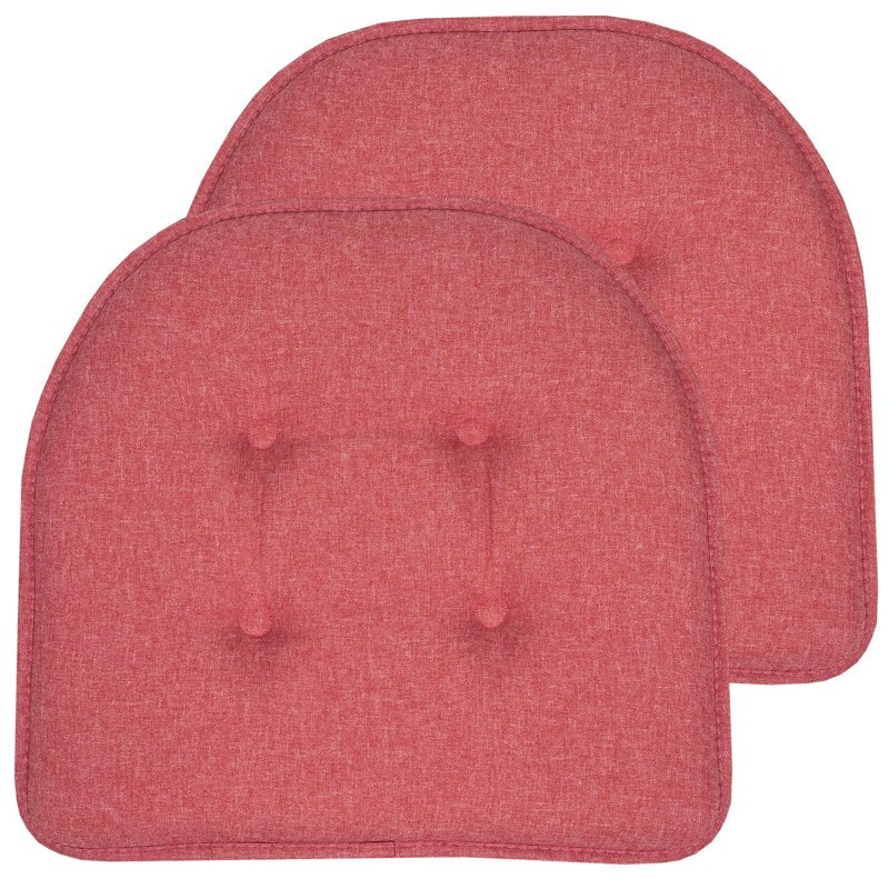 U-Shaped Memory Foam Chair Pads - Non-Slip - 2 Pack, Peach