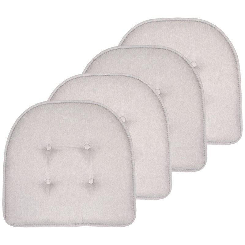 U-Shaped Memory Foam Chair Pads - 4 Pack, Light Gray