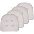 U-Shaped Memory Foam Chair Pads - 4 Pack, Light Gray